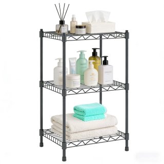 Takira 3 Tier Storage Shelves,Ideal for Compact Spaces,Bathroom Shelves and Storage Unit,Black. Takira 3 Tier Storage Shelves,Ideal for Compact Spaces,Bathroom Shelves and Storage Unit,Black.
